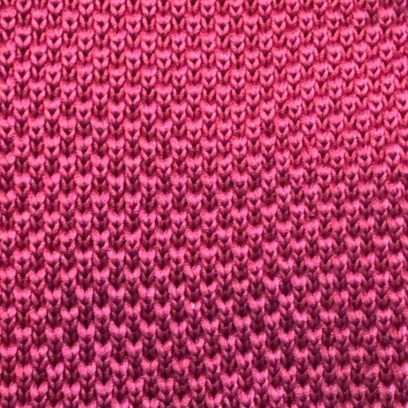 BURMA BIBAS Knit Skinny Square 2" End Bottom Men's Necktie Red Polyester Retro - Picture 4 of 8